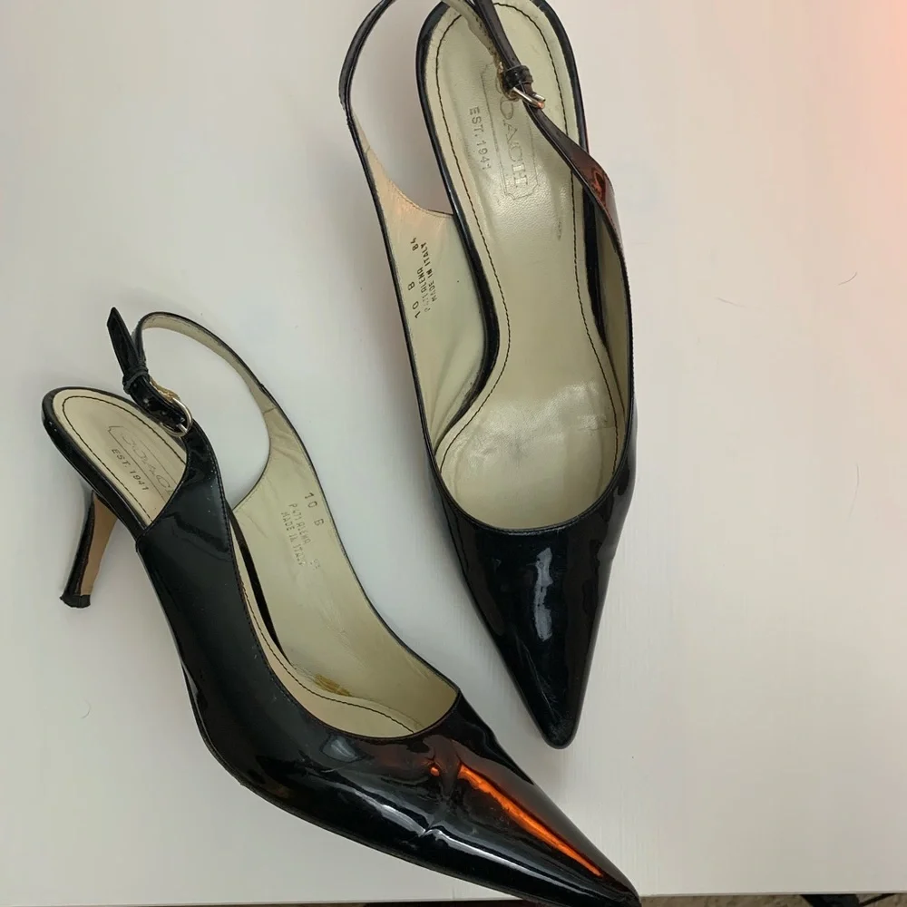 Coach Black Alena Slingback Pointed Toe Pumps | 10 - Picture 2 of 6